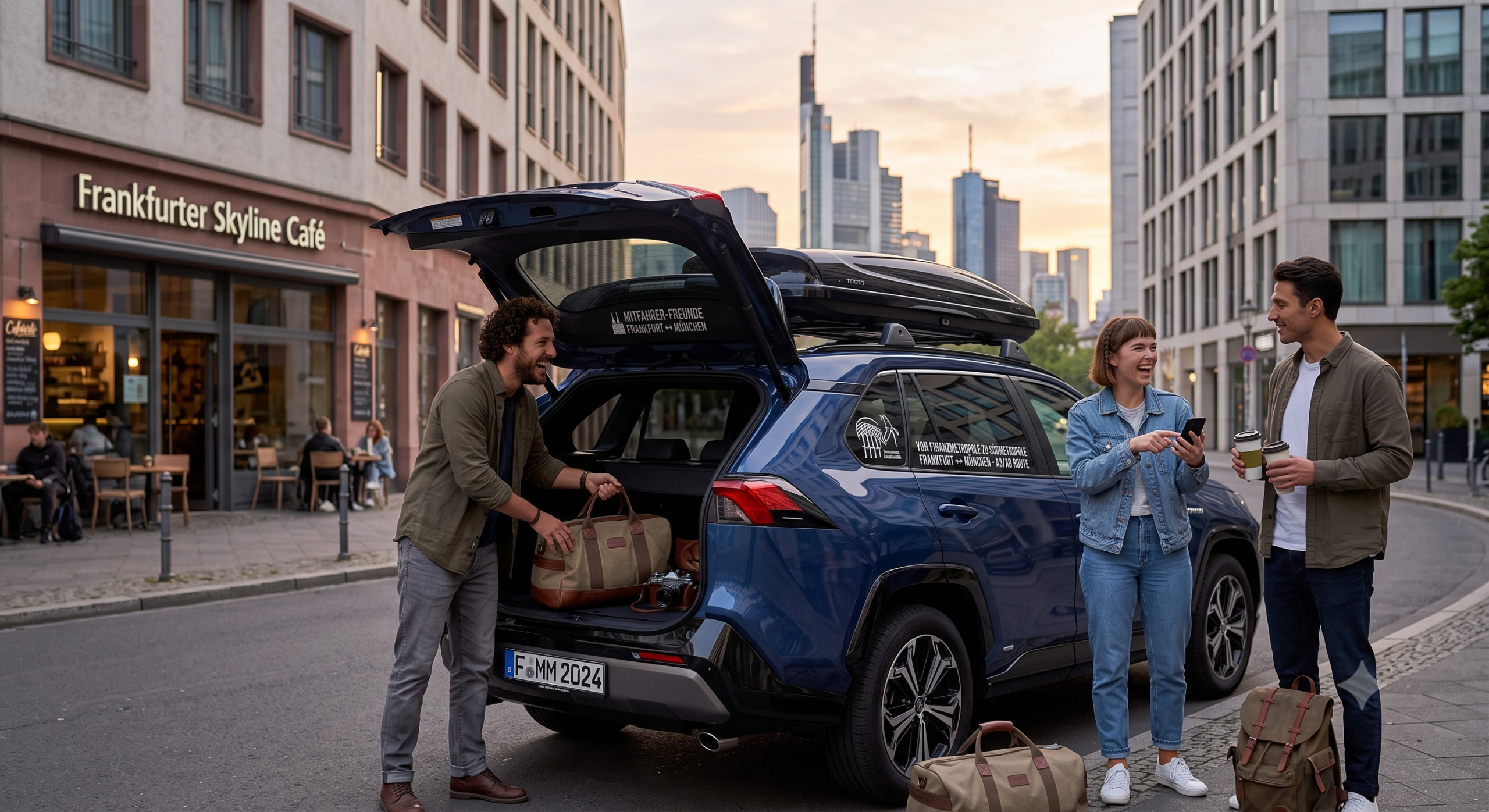 Gemeinsame Autofahrt von Frankfurt am Main nach München