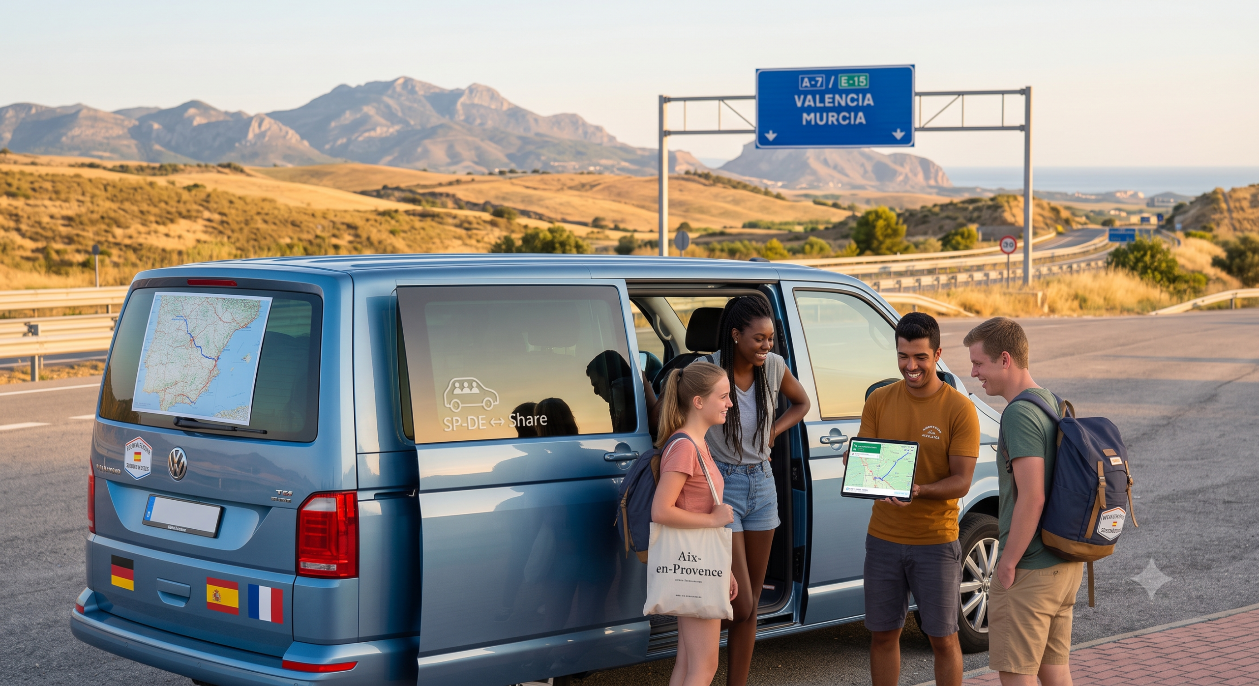 Mitfahrgelegenheit Spanien Deutschland mit Fahrer und Mitfahrern im Auto
