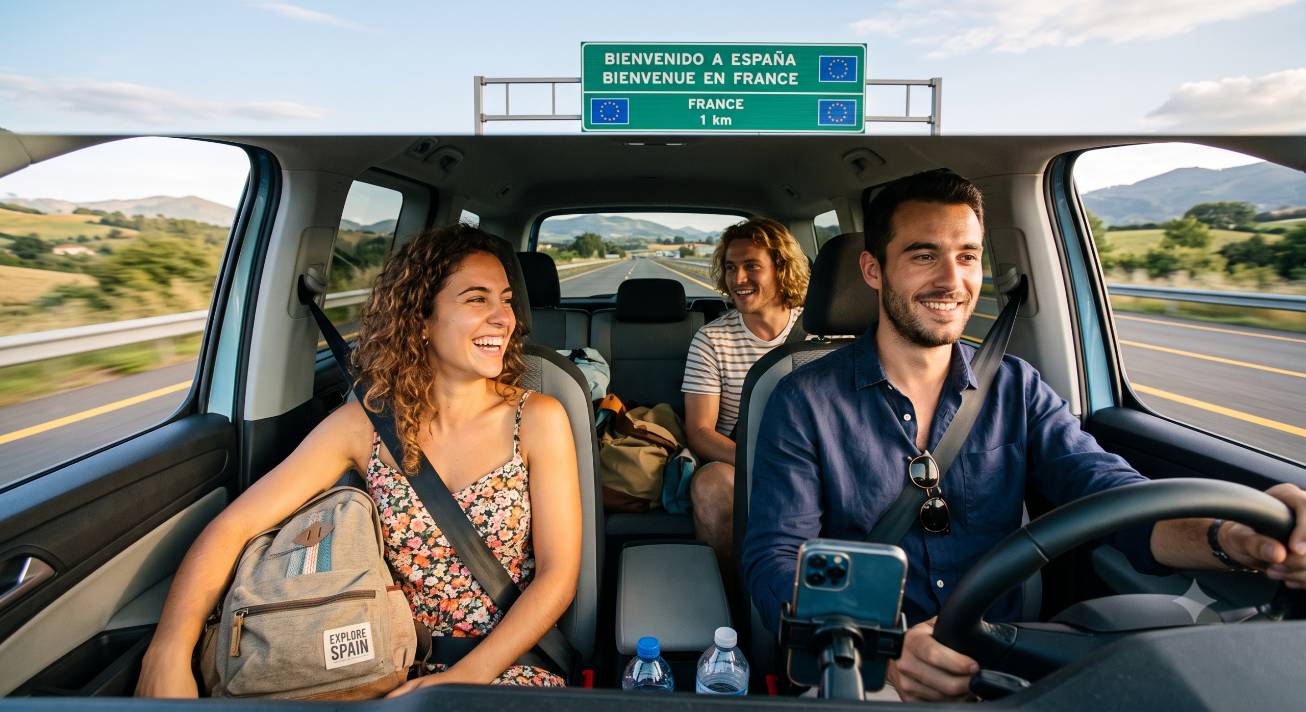 Mitfahrgelegenheit Spanien Frankreich mit Fahrer und Mitfahrern im Auto