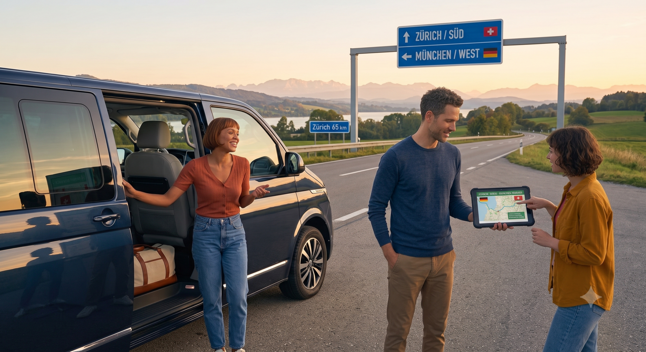 Gemeinsame Autofahrt von München nach Zürich